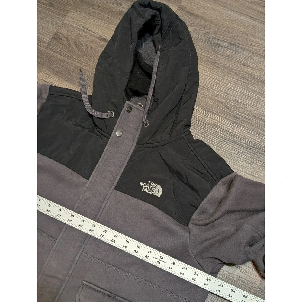 The North Face Mens Gray Black Full Zip Fleece Hoodie Jacket‎ Size M Colorblock